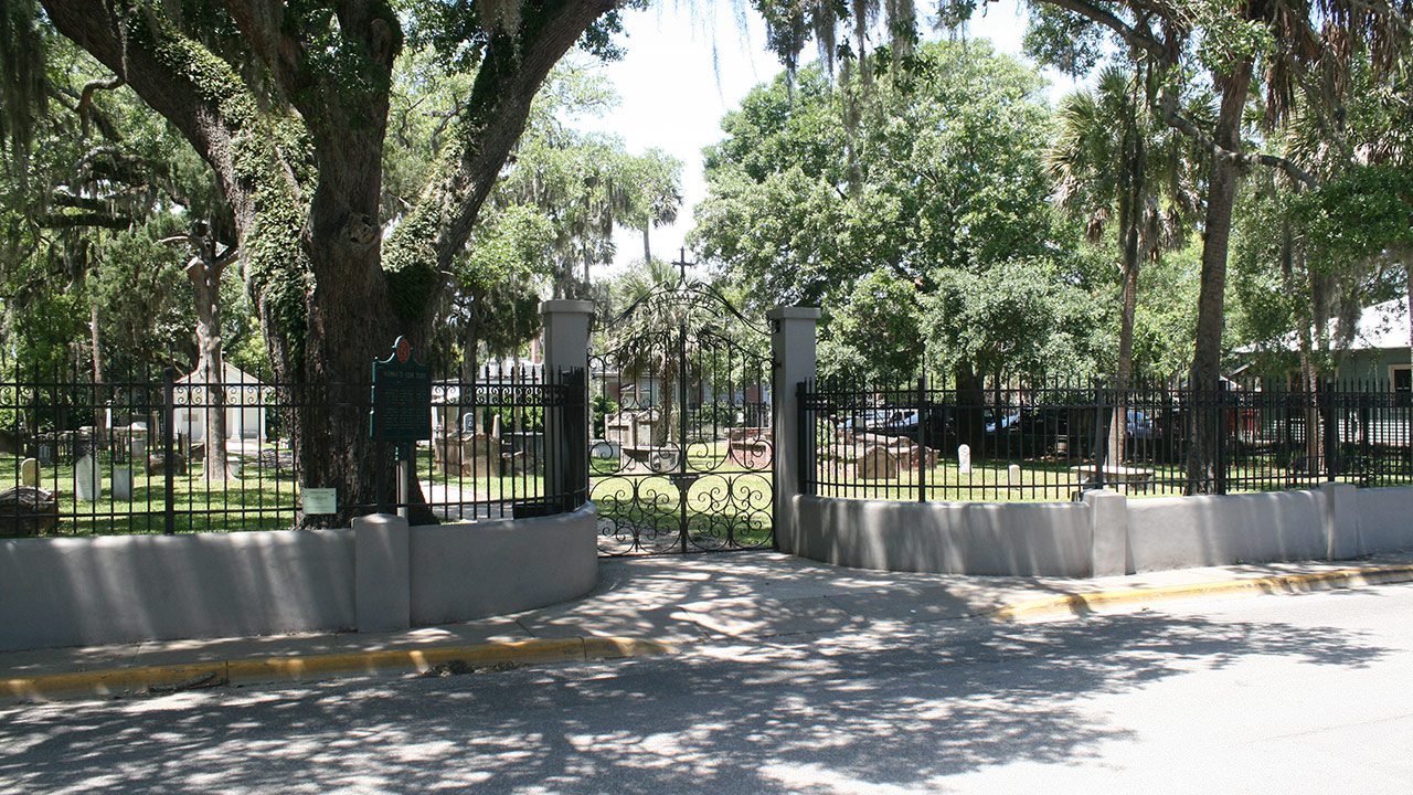 A photograph taken by a Chronicle Heritage team member of the Catholic cemetery of Tomomato (which dates to 1777), a resource within one of the recommended archaeological zones for which ground-disturbing activity have triggered the need for cultural resource work to be completed.