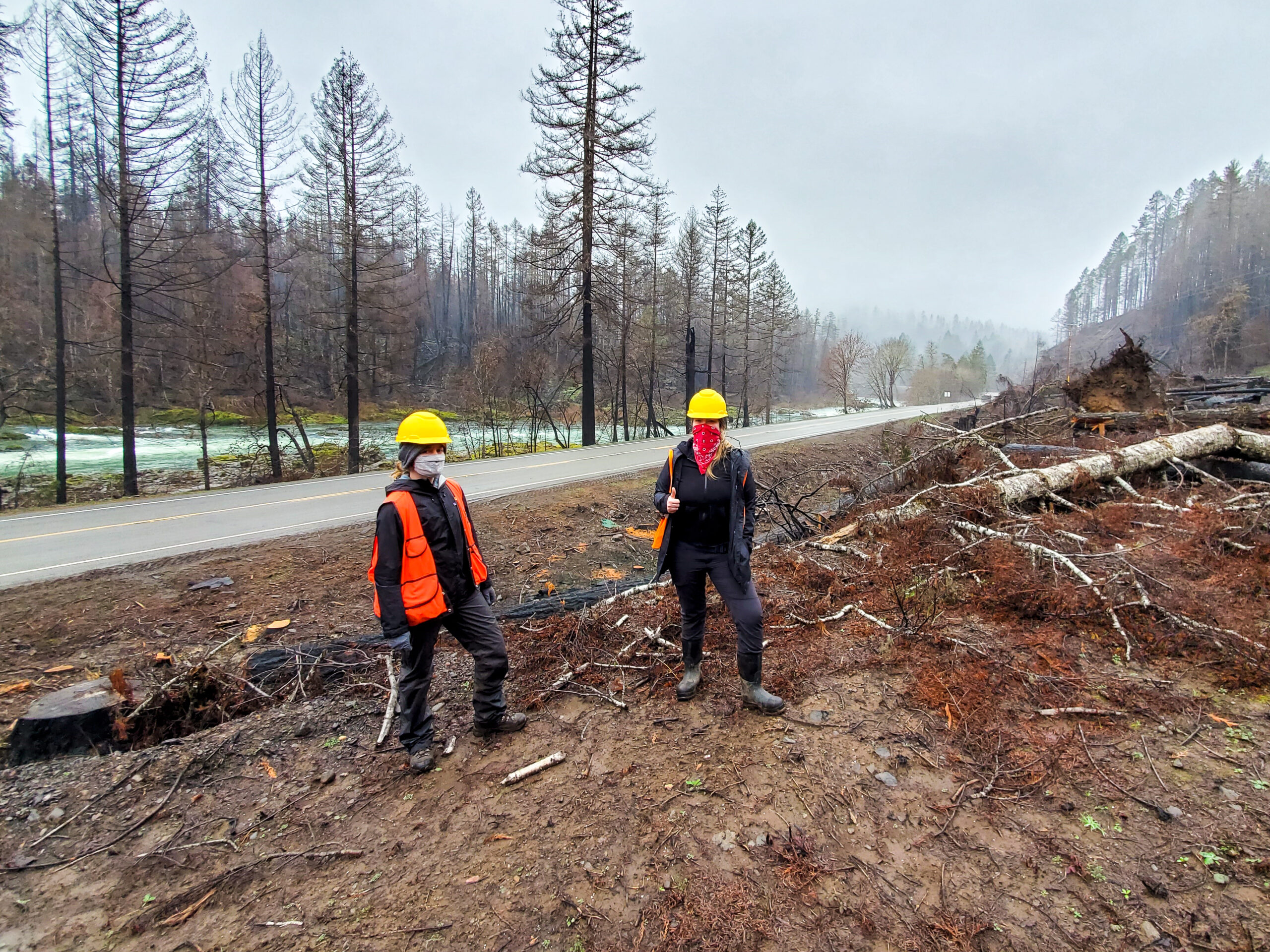 Field workers survey wildfire damage in the West.