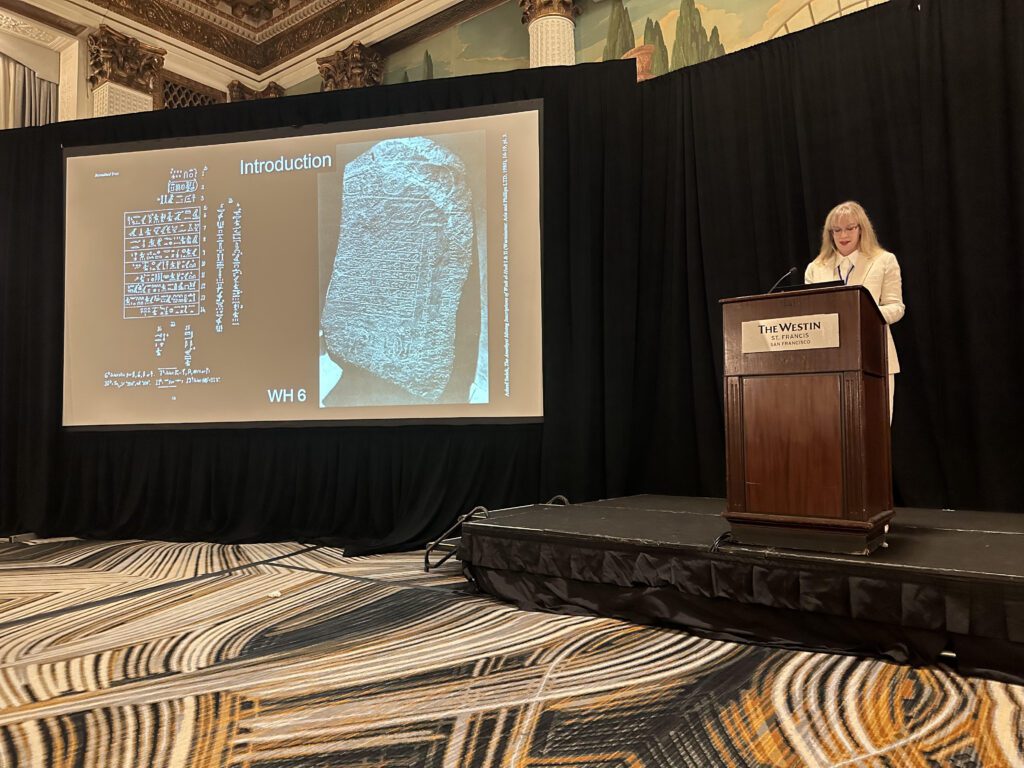 Wilson presents her findings at the American Research Center in Egypt (ARCE) Annual Meeting in San Francisco, California.