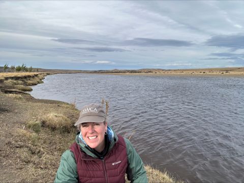 Southern Patagonia in 2022 after completing a survey of the Mack Aike valley, the southernmost drainage in continental South America. During survey, Dr. Luchsinger hand-augered and collected radiocarbon samples. She collaborated with a team of Argentinian archaeologists to integrate the archaeological record they had surveyed and excavated into the Late Pleistocene-Holocene landscape history of the valley, which Dr. Luchsinger reconstructed based on her fieldwork and research.